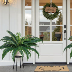 VEVOR Artificial Ferns 2 Pcs, Natural Spread Diameter 35-39 Inch, Large Hanging Artificial Boston Ferns, Fake Plant