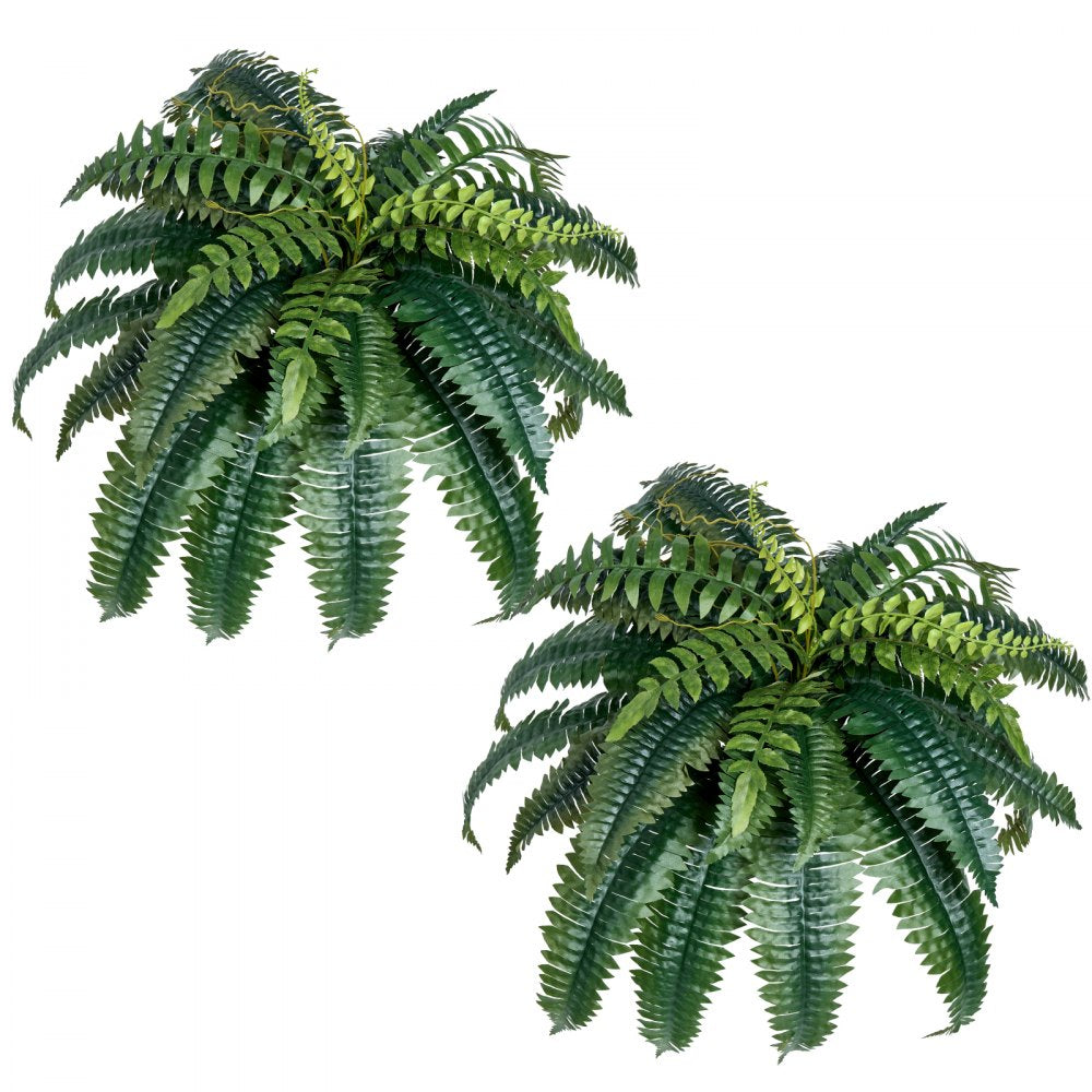VEVOR Artificial Ferns 2 Pcs, Natural Spread Diameter 35-39 Inch, Large Hanging Artificial Boston Ferns, Fake Plant