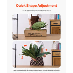 VEVOR Artificial Ferns, Natural Spread Diameter 43-47 Inch, Large Hanging Artificial Boston Ferns, Fake Plant Wall