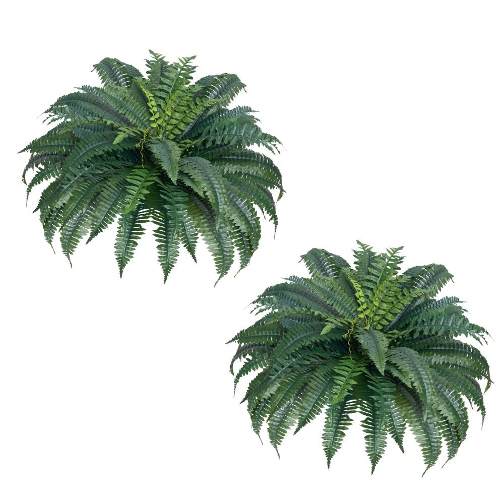 VEVOR Artificial Ferns 2 Pcs, Natural Spread Diameter 43-47 Inch, Large Hanging Artificial Boston Ferns, Fake Plant