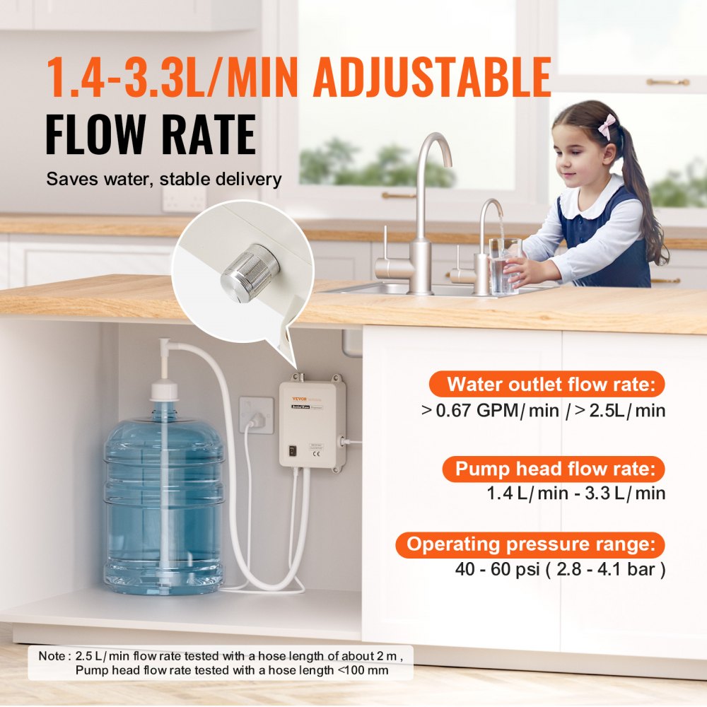 VEVOR Bottled Water Dispenser Pump System, 5 Gallon Dispensing System, Automatic Electric Water Dispenser, Single Inlet