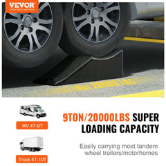 Vehicle Ramp, Single Unit Auto Service Ramp, 20000 lbs/9 ton Load Limit, 5.5" Elevation Auto Ramp, Robust Tire Ramp for