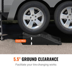 Vehicle Ramp, Single Unit Auto Service Ramp, 20000 lbs/9 ton Load Limit, 5.5" Elevation Auto Ramp, Robust Tire Ramp for