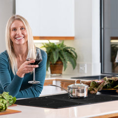 VEVOR Built in Electric Stove Top, 23.2 x 20.5 inch 4 Burners, 240V Glass Radiant Cooktop with Sensor Touch Control