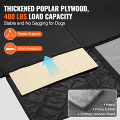 VEVOR Back Seat Extender, Dog Car Seat Cover for Back Seat Bed with Mesh Window and Storage Pocket, Supports 400lbs Dog