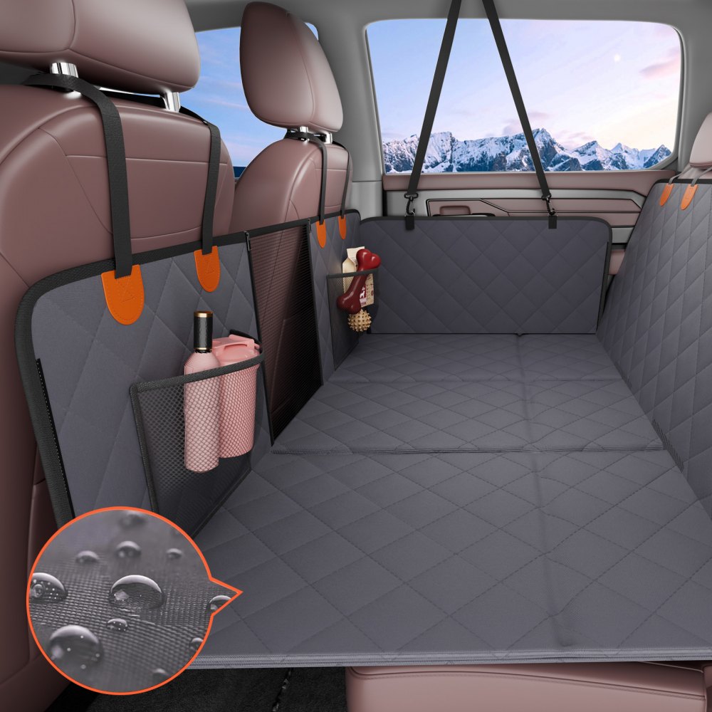 VEVOR Back Seat Extender, Dog Car Seat Cover for Back Seat Bed with Mesh Window and Storage Pocket, Supports 400lbs Dog