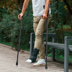 VEVOR Forearm Crutches for Adults, Folding Walking Forearm Crutches with 10-Level Adjustable Height, Lightweight