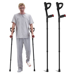 VEVOR Forearm Crutches for Adults, Folding Walking Forearm Crutches with 10-Level Adjustable Height, Lightweight