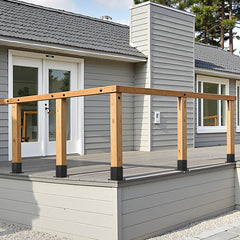 VEVOR 6x6 Post Base 4 Pcs, Inner Size 5.6x5.6 inch / 142x142 mm Post Brackets, Heavy Duty Carbon Steel Decking Posts