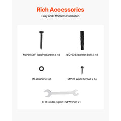 VEVOR 4x4 Post Base 8 Pcs, Inner Size 3.6x3.6 inch / 92x92 mm Post Brackets, Heavy Duty Carbon Steel Decking Posts