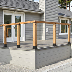 VEVOR 4x4 Post Base 8 Pcs, Inner Size 3.6x3.6 inch / 92x92 mm Post Brackets, Heavy Duty Carbon Steel Decking Posts