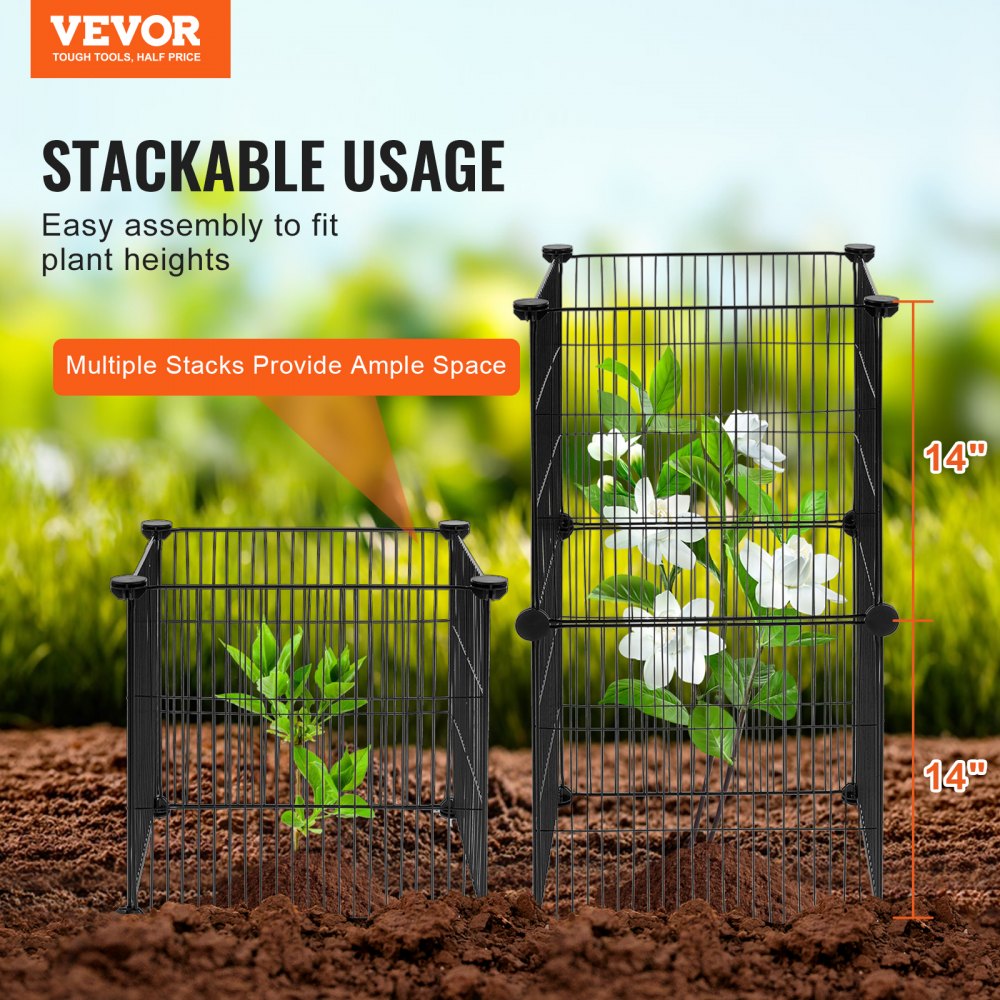 VEVOR 5 Pack Plant Protector from Animals, 15.35'' x 15.35'' Chicken Wire Plant Protector, Plant Cages for Outdoor