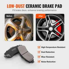 VEVOR Front and Rear Brake Kit Compatible with 2007-2017 Jeep Wrangler, Drilled and Slotted Brake Rotors Ceramic Brake