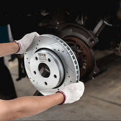 VEVOR Front and Rear Brake Kit Compatible with 2007-2017 Jeep Wrangler, Drilled and Slotted Brake Rotors Ceramic Brake