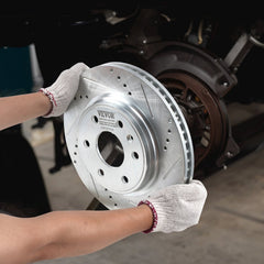 VEVOR Front Brake Kit Compatible with 2007-2017 Chevy Traverse, Buick Enclave, GMC Acadia, Saturn Outlook, Drilled and
