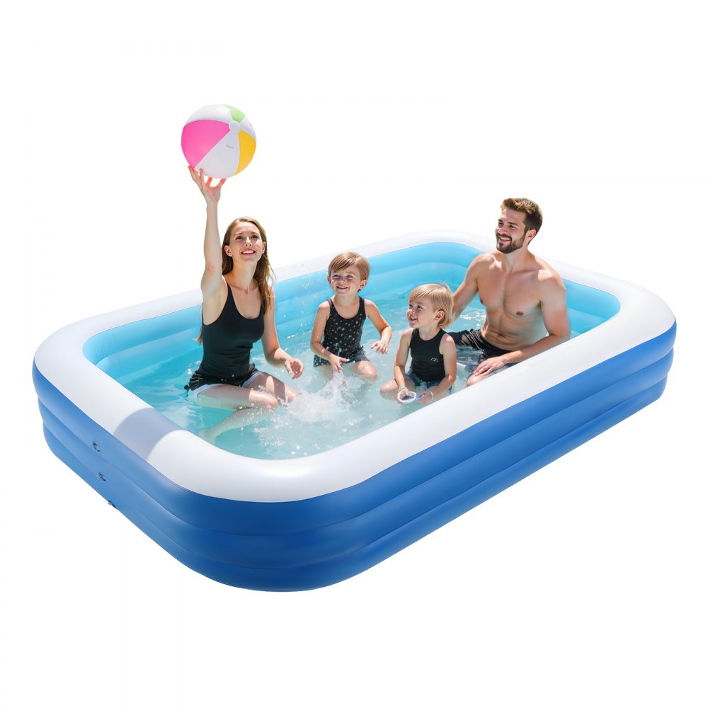 VEVOR Inflatable Pool, 118 x 67 x 20 inch Large Inflatable Swimming Pool, Family Large Swimming Pools with Repair