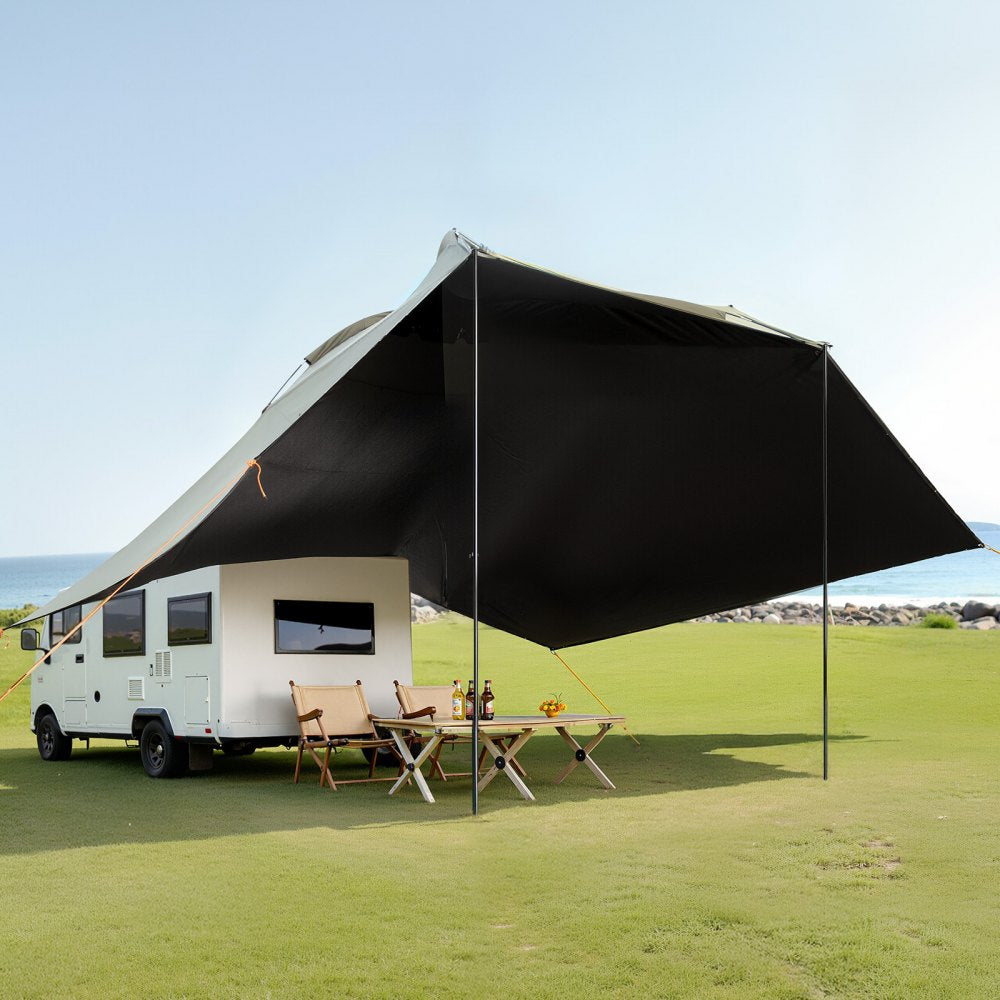 VEVOR Vehicle Awning, Large 10' x 7' Shade Coverage Car Side Awning, PU2000mm UV50+ Car Awning with Extended Side