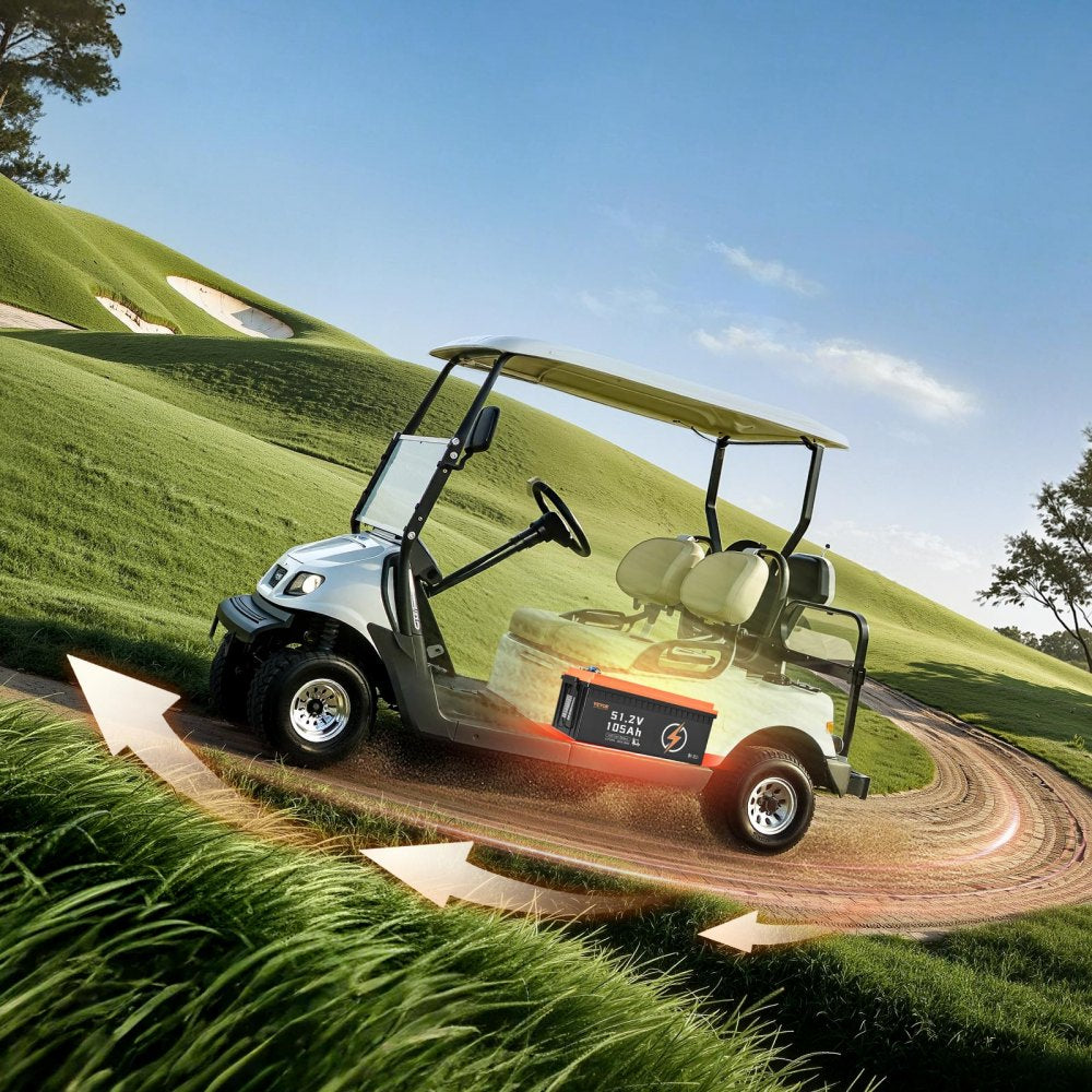 VEVOR 48V 105Ah Golf Cart Lithium Battery, 48 Volt Golf Cart Battery with 200A BMS, LCD Monitor and Mobile APP, LiFePO4