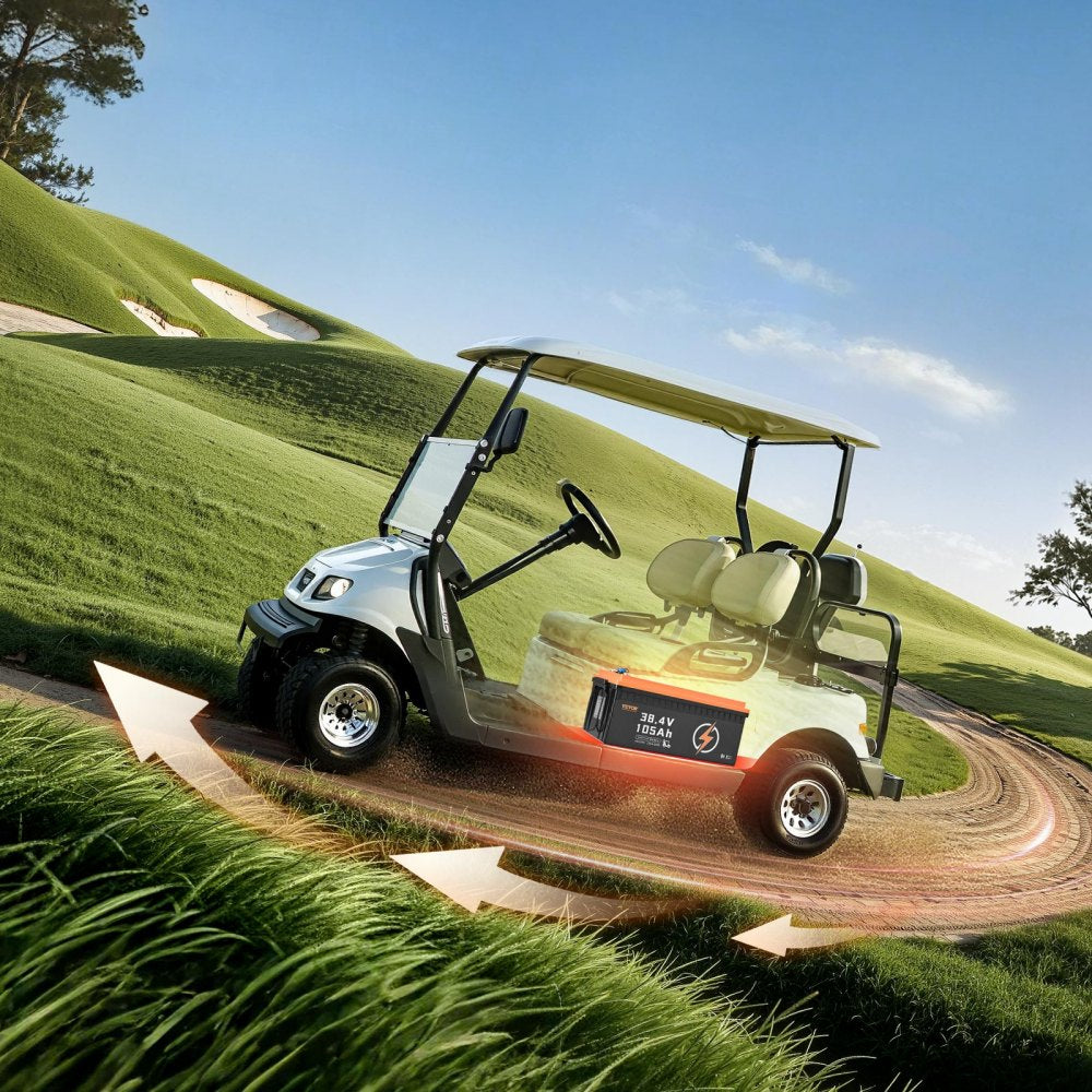 VEVOR 36V 105Ah Golf Cart Lithium Battery, 36 Volt Golf Cart Battery with 200A BMS, LCD Monitor and Mobile APP, LiFePO4