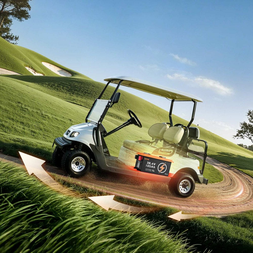 VEVOR 36V 105Ah Golf Cart Lithium Battery, 36 Volt Golf Cart Battery with 200A BMS, Touch Monitor and Mobile APP