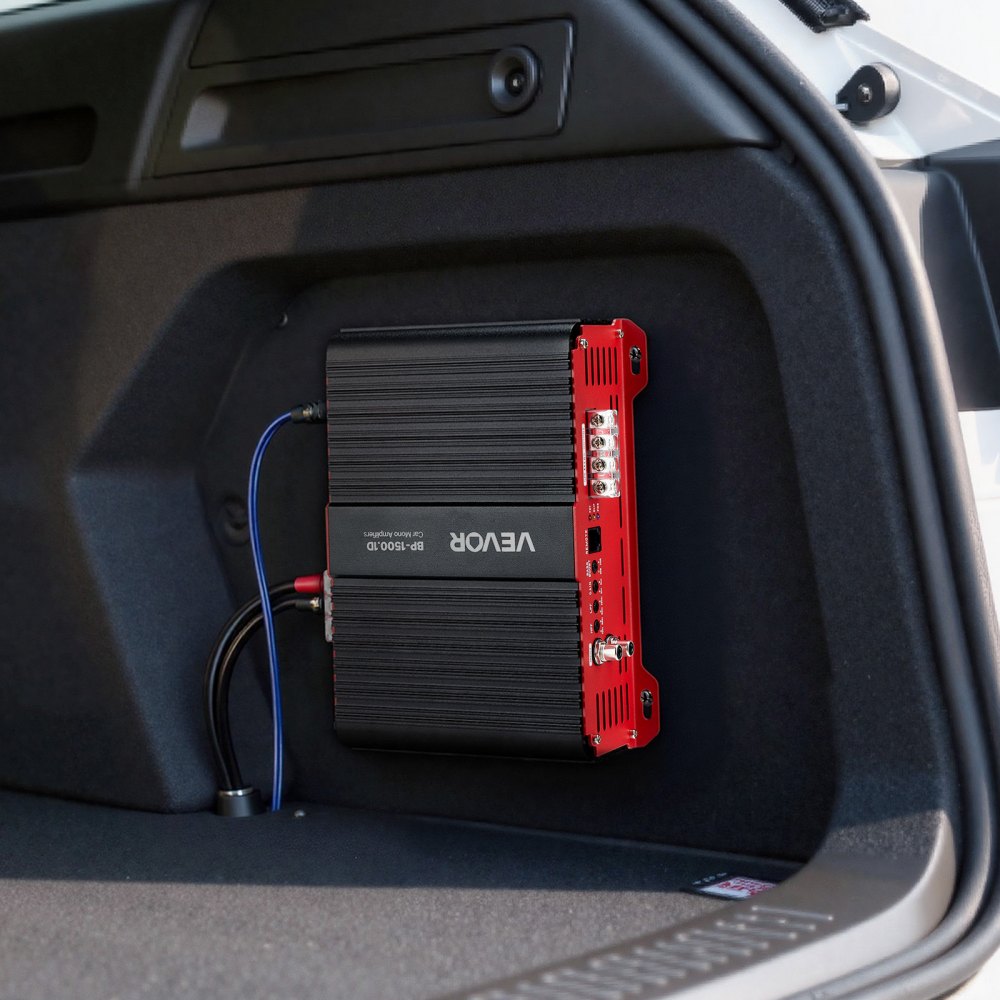 VEVOR Monoblock Car Amplifier, 1500W RMS MAX, 1/2/4 Ohm Stable, 1-Channel Class D Car Audio Amplifier with Remote