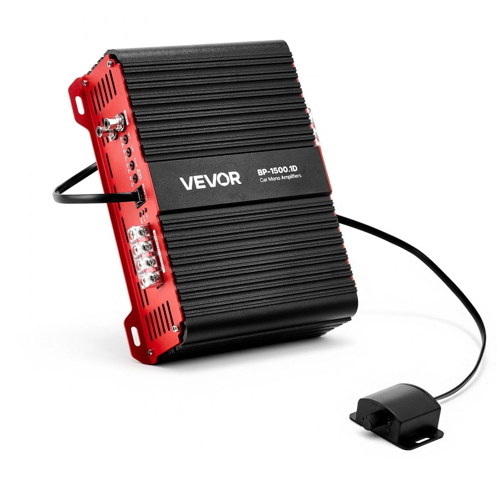 VEVOR Monoblock Car Amplifier, 1500W RMS MAX, 1/2/4 Ohm Stable, 1-Channel Class D Car Audio Amplifier with Remote
