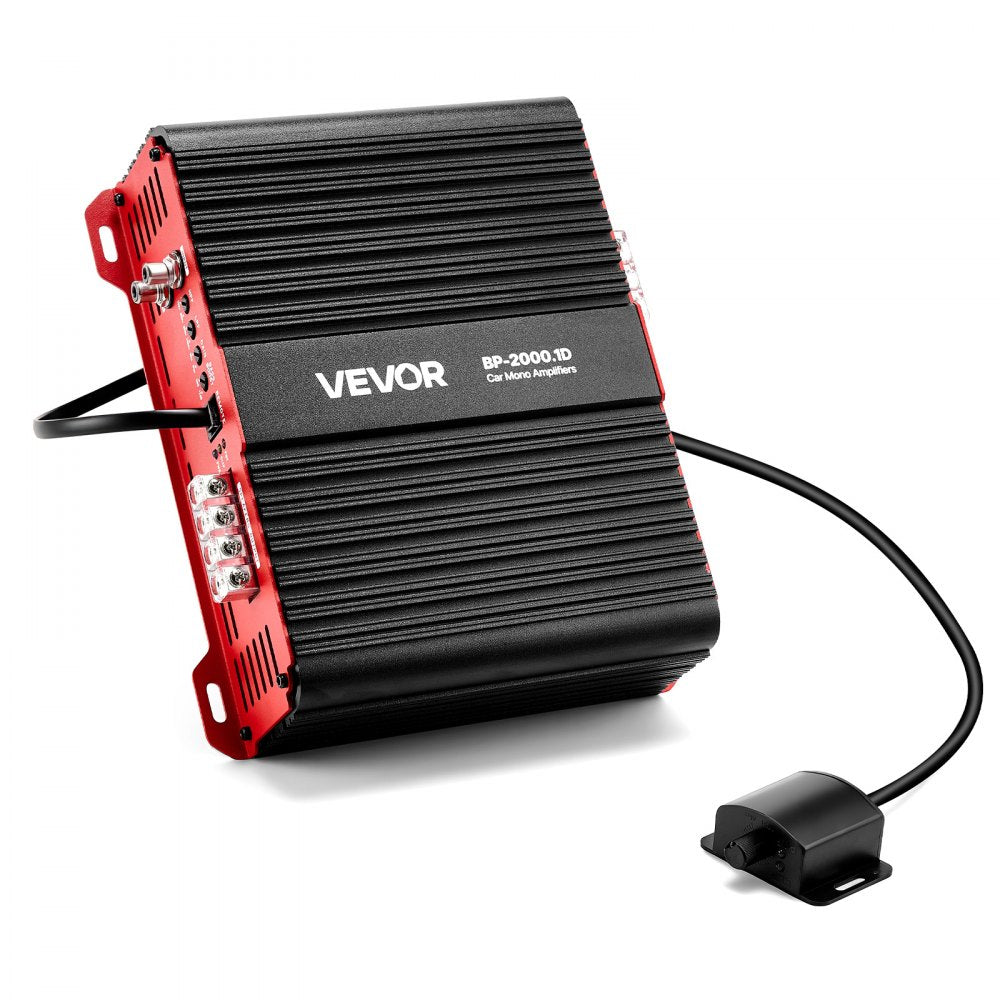 VEVOR Monoblock Car Amplifier, 2000W RMS MAX, 1/2/4 Ohm Stable, 1-Channel Class D Car Audio Amplifier with Remote