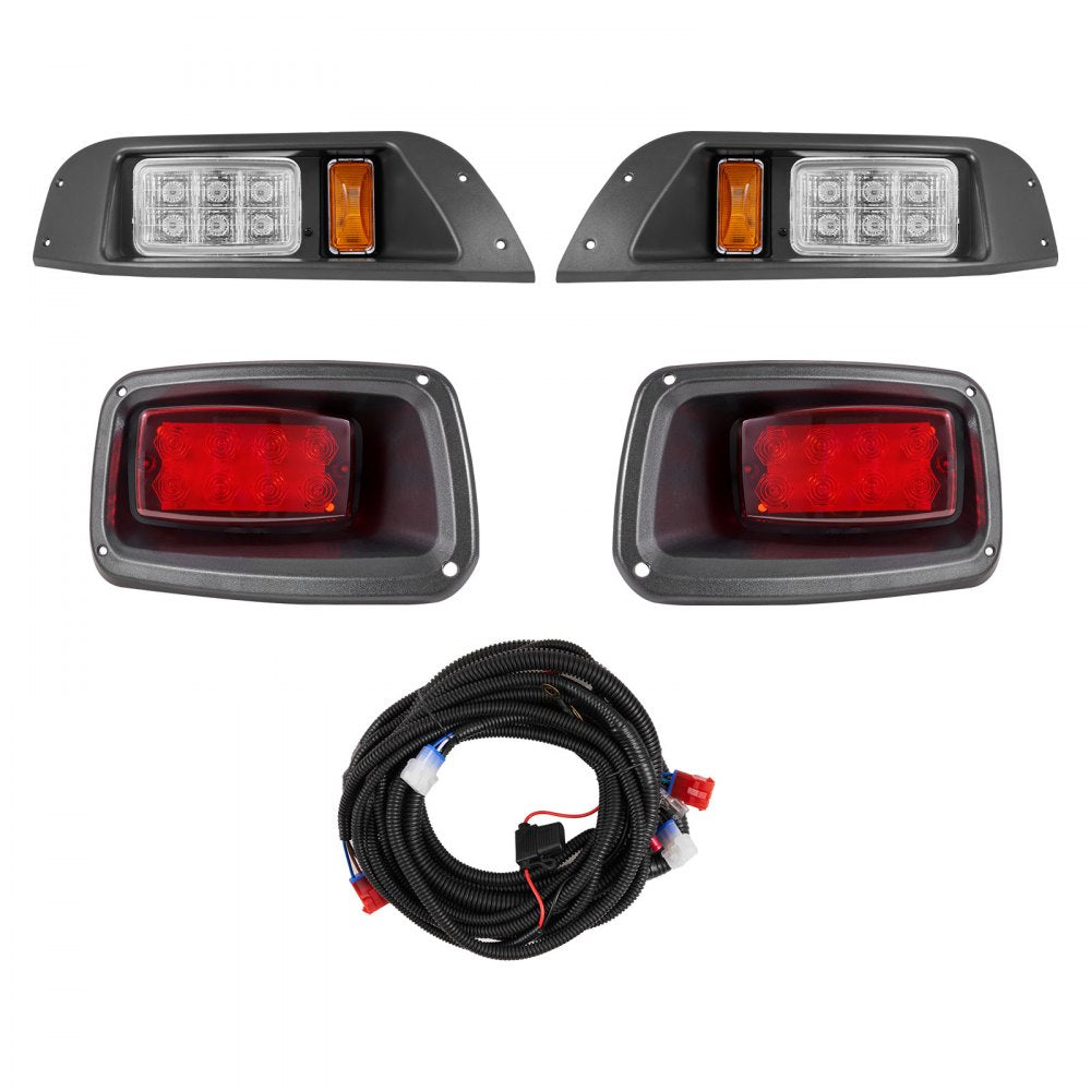 VEVOR Golf Cart Light Kit, 12V, LED Headlight and Taillight Kit with Wiring Harness, Switch, Zip Ties, ABS Housing