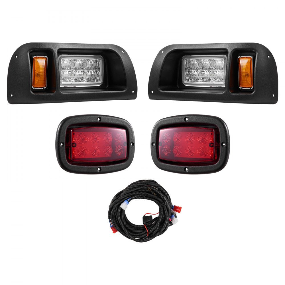 VEVOR Golf Cart Light Kit, 12 Volt, LED Headlight and Tail Light Kit with Wiring Harness, Switch, Zip Ties, ABS