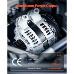 VEVOR Car Alternator 11598, Fit for Dodge Challenger V6 3.6L 2015-2021, Charger 2011-2021, Durango 2011-2020, Jeep
