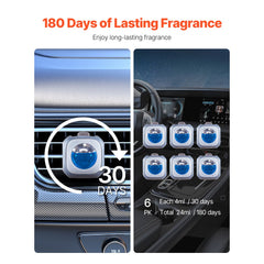 VEVOR Car Air Freshener, 6-Pack New Car Scent Vent Clips, 4ml Each, Long-Lasting Fragrance Up to 180 Days , Adjustable