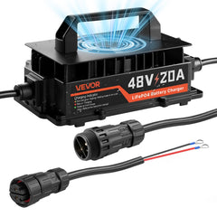 VEVOR Golf Cart Battery Charger 48V 20A Club Car EZGO Lithium Smart Charger, for LiFePO4 Battery, Aluminum Alloy Shell