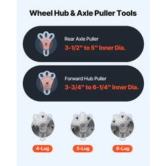 VEVOR 9-Way Slide Hammer Puller Set, 15PCS Front Wheel Hub Bearing Remover & Rear Wheel Axle Hub Dent Shaft Puller Tool