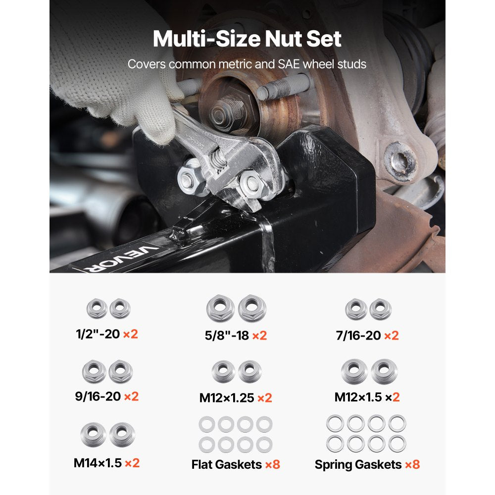 VEVOR Wheel Bearing Hub Removal Tool Kit, Compatible with All Axle Bolt Hubs 5, 6, 8 Lug Hubs Buster Puller, Universal
