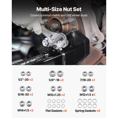 VEVOR Wheel Bearing Hub Removal Tool Kit, Compatible with All Axle Bolt Hubs 5, 6, 8 Lug Hubs Buster Puller, Universal
