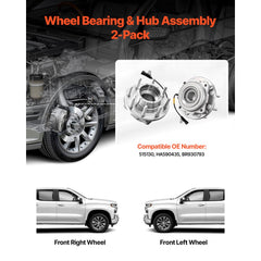 VEVOR 2PCS Front Wheel Bearing & Hub Assembly Fit for 2016 Ford F-250 Super Duty Base King Ranch Lariat Platinum XL