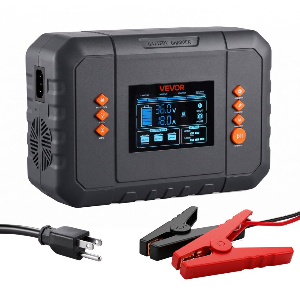 VEVOR Golf Cart Battery Charger 36V 18A and 48V 13A Smart Trickle Charger, for Lithium LiFePO4 Lead-Acid AGM/Gel/SLA