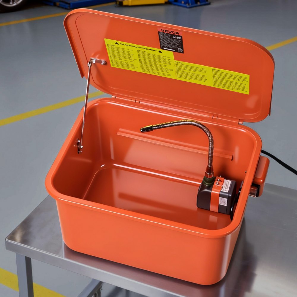 VEVOR Parts Washer 5-Gallon, 3.5 Gallon Solvent Capacity, 0.4 Gallon per Minute Max Pump Output, Portable Steel