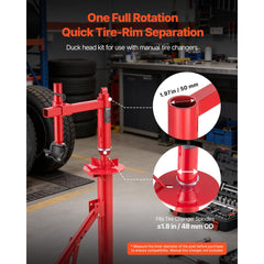 VEVOR Manual Tire Changer Duck Head Kit with Silver Cone, Fit for 16"-21" Wheels, Heavy Duty Manual Tire Changer Duck