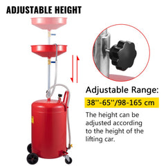 VEVOR Waste Oil Drain Tank 20 Gallon Portable Oil Drain Air Operated Drainer Oil Change, Oil Drain Container, Fluid