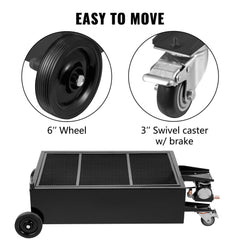 VEVOR Oil Drain Pan 25 Gallon Oil Drain Tank, 95L Low Profile Oil Drain Pan, Large Capacity Oil Change Pan, Foldable