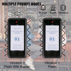 VEVOR F101 Restaurant Pager System 16 Pagers, Max 98 Beepers Wireless Calling System, Touch Keyboard with Vibration