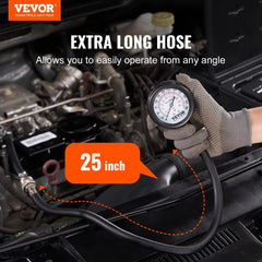 VEVOR Compression Tester Adapter Kit, 9 Pcs Automotive Engine Cylinder Leak Down Compression Test, Accurate Dual Scale