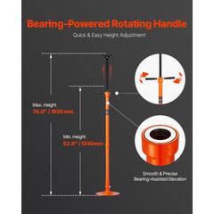 VEVOR Underhoist Support Stand, 3/4 Ton Capacity Under Hoist Jack Stand, Lifting from 52.8 to 76 in, Self-Locking