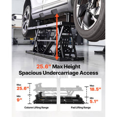 VEVOR Portable Car Lift, 5000 lbs Capacity, Heavy Duty Quick Lift with 25.6" Max Height, Pneumatic Pump, Wheels, 4
