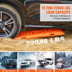 VEVOR 10 TON Traction Boards with PP Material, Recovery Boards for Off-road Vehicles/Cars/Pickups/SUVs/RVs, Pair Tire