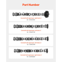 VEVOR 4Pcs Engine Camshaft Set, 05184378AF 05184377AF 05184379AF 05184380A, Fit 2011-2015 Dodge Durango, 2012-2016 Jeep