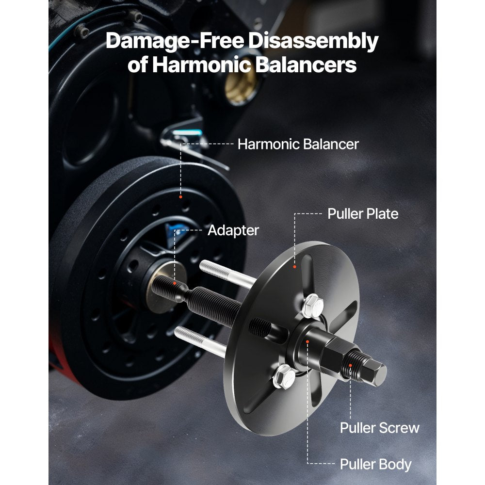 VEVOR Harmonic Balancer Puller Removal & Install Tool Kit, All-Steel Harmonic Balancer Installer Set Tool Kit for
