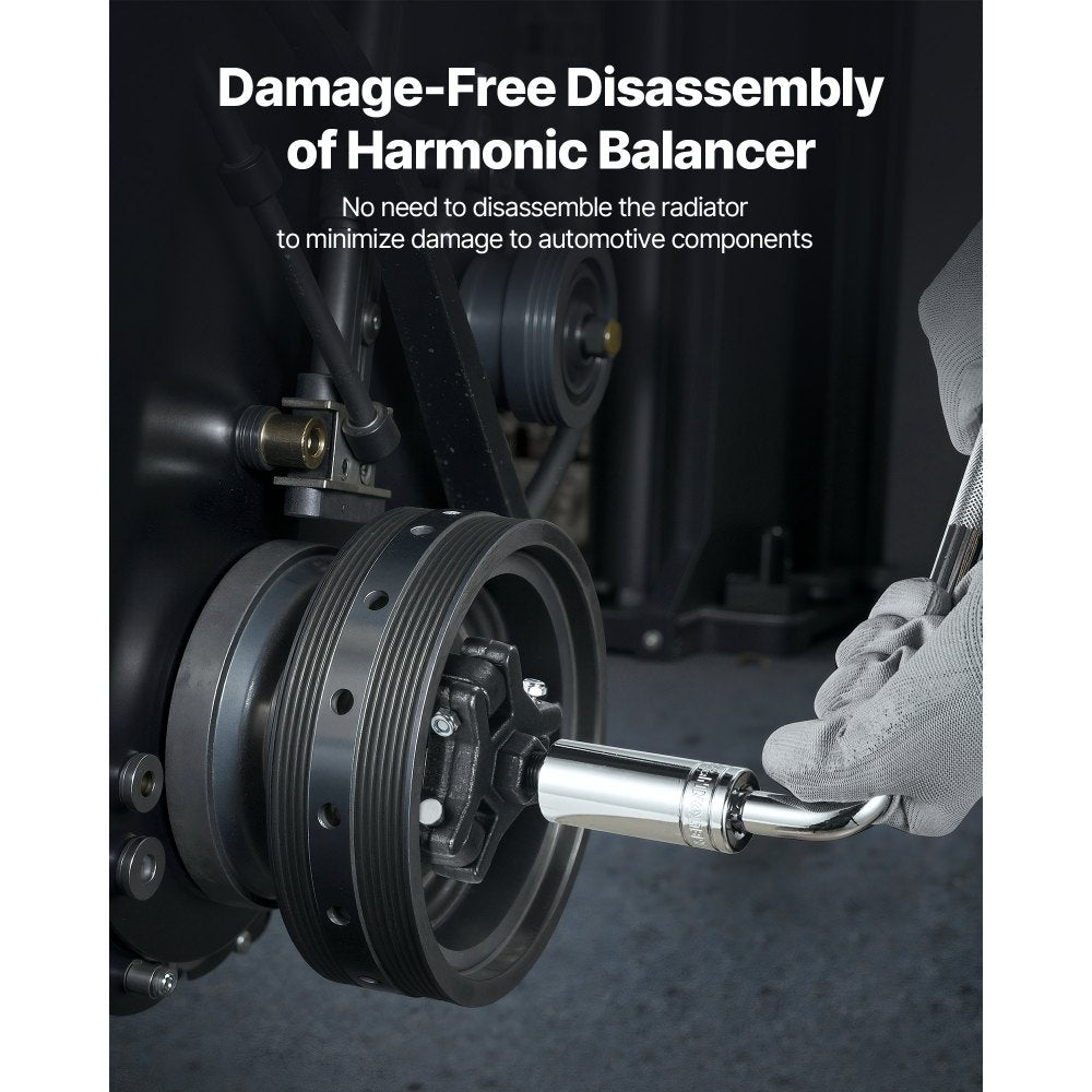 VEVOR Harmonic Balancer Puller Kit, Adjustable 3-Jaw Puller Fits Most Late Model Vehicles, 3-Jaw Pulley Puller Set with