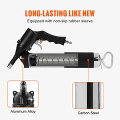 VEVOR Air Operated Grease Gun, 6000PSI, 14 OZ/400 CC Capacity Heavy Duty Pneumatic Grease Gun, with 18.5 Inch Flexible